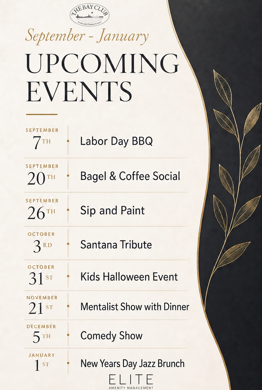 Community schedule September–January