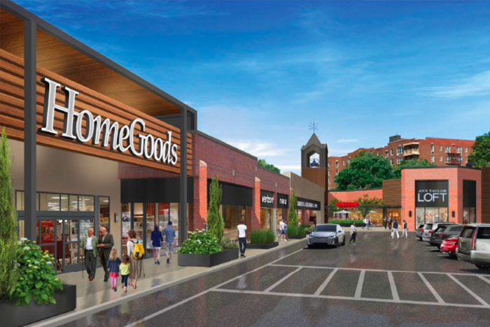 Bay Terrace shopping center signage and storefronts