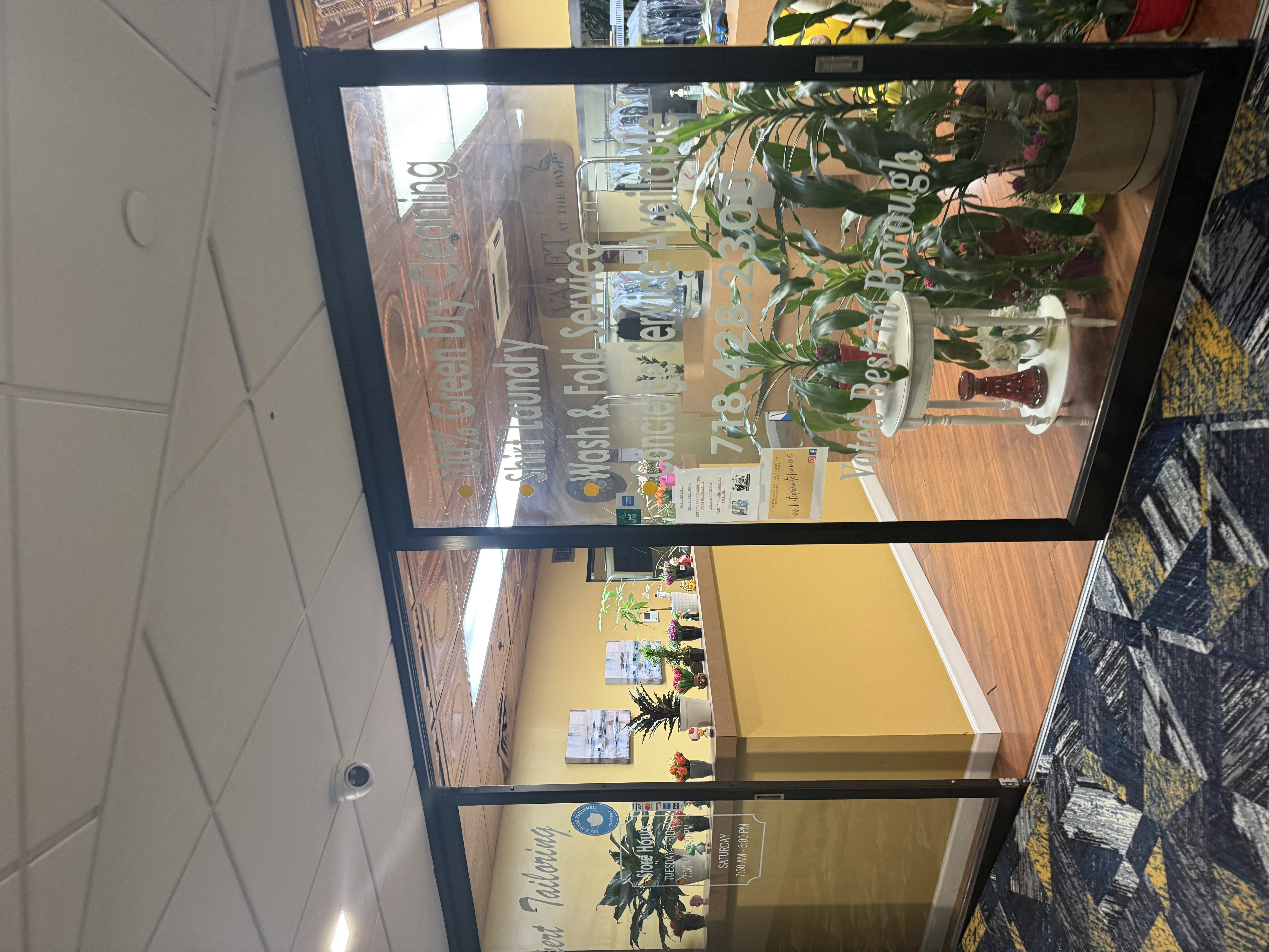 Valet dry cleaner counter