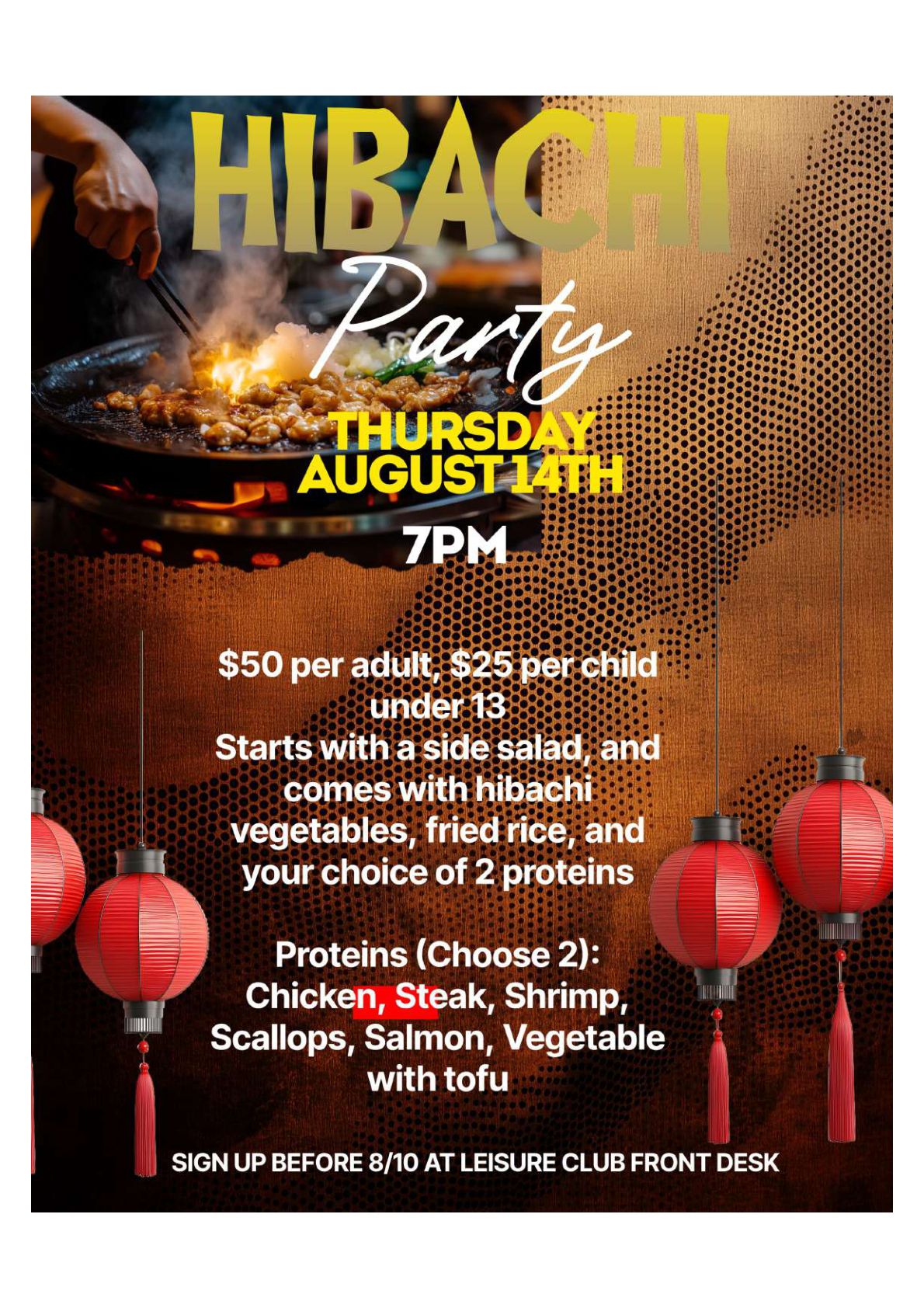 Hibachi Party flyer
