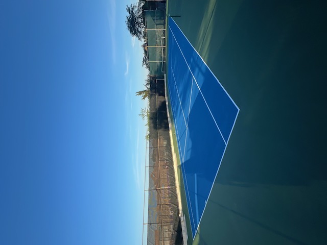 Indoor racket-sport courts for tennis and pickleball play